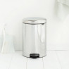 Cos de gunoi cu pedala Brabantia NewIcon 649040, 20 L, Inchidere lina, Baza antiderapanta, Inox