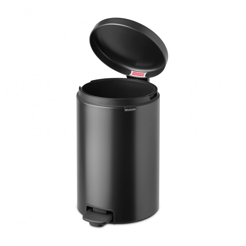 Cos de gunoi cu pedala Brabantia NewIcon 1008846, 20 L, Inchidere lina, Baza antiderapanta, Gri inchis