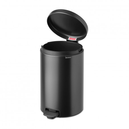 Cos de gunoi cu pedala Brabantia NewIcon 1008846, 20 L, Inchidere lina, Baza antiderapanta, Gri inchis
