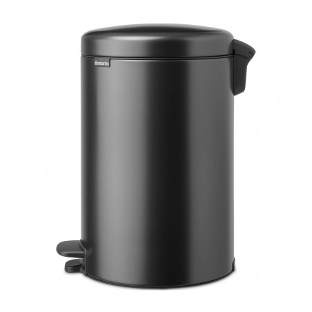 Cos de gunoi cu pedala Brabantia NewIcon 1008846, 20 L, Inchidere lina, Baza antiderapanta, Gri inchis