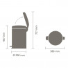 Cos de gunoi cu pedala Brabantia NewIcon 1008846, 20 L, Inchidere lina, Baza antiderapanta, Gri inchis
