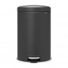 Cos de gunoi cu pedala Brabantia NewIcon 649747, 20 L, Inchidere lina, Baza antiderapanta, Acoperire minerala, Gri închis