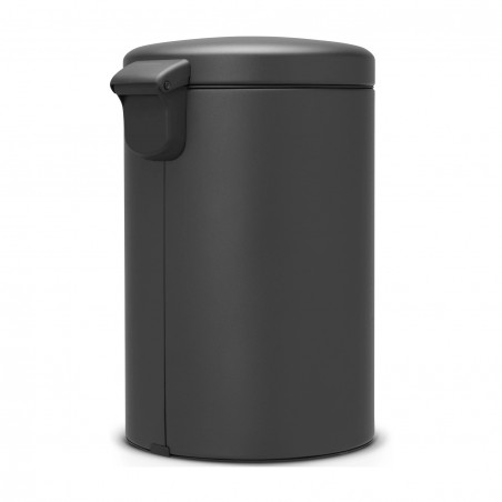 Cos de gunoi cu pedala Brabantia NewIcon 649747, 20 L, Inchidere lina, Baza antiderapanta, Acoperire minerala, Gri închis