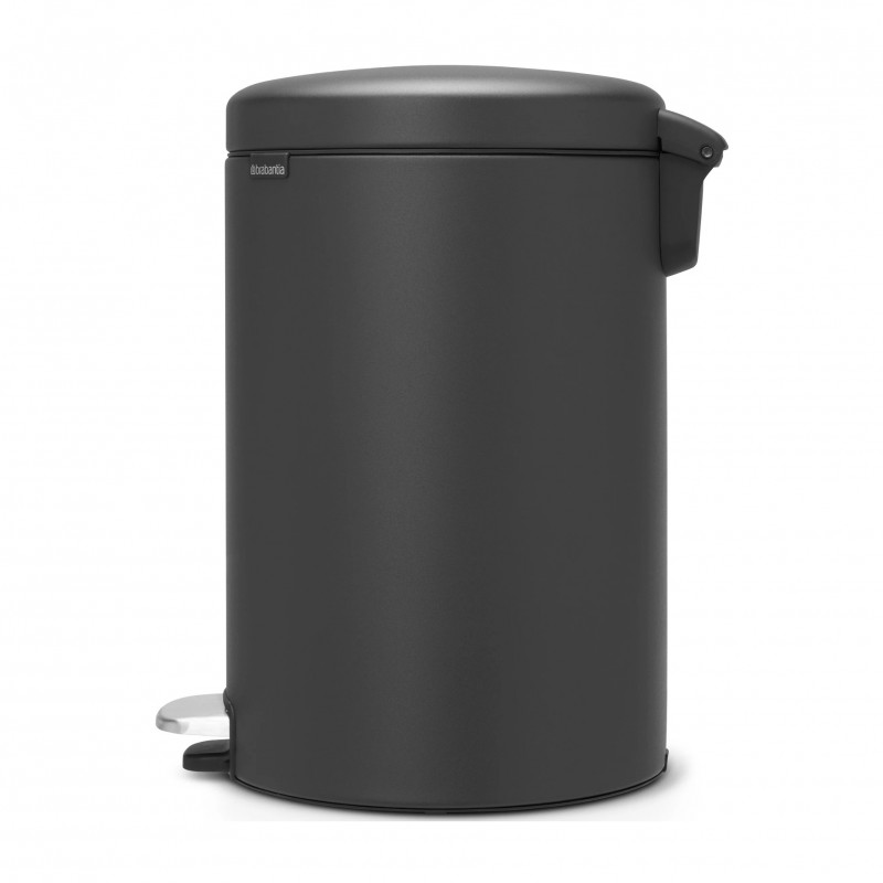 Cos de gunoi cu pedala Brabantia NewIcon 649747, 20 L, Inchidere lina, Baza antiderapanta, Acoperire minerala, Gri închis