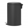 Cos de gunoi cu pedala Brabantia NewIcon 649747, 20 L, Inchidere lina, Baza antiderapanta, Acoperire minerala, Gri închis