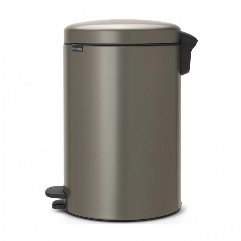 Coș cu pedală Brabantia NewIcon 649042, 20 l, închidere lină, bază antiderapantă, gri