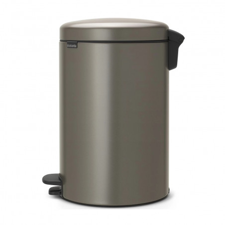 Coș cu pedală Brabantia NewIcon 649042, 20 l, închidere lină, bază antiderapantă, gri
