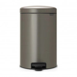 Coș cu pedală Brabantia NewIcon 649042, 20 l, închidere lină, bază antiderapantă, gri