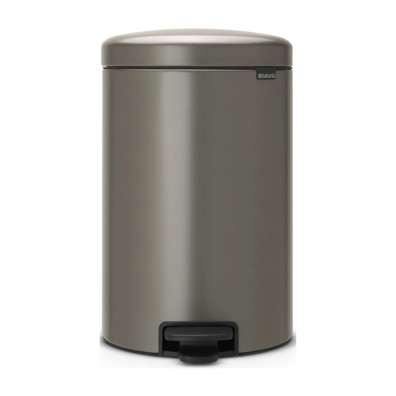 Coș cu pedală Brabantia NewIcon 649042, 20 l, închidere lină, bază antiderapantă, gri