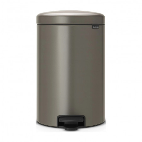 Coș cu pedală Brabantia NewIcon 649042, 20 l, închidere lină, bază antiderapantă, gri