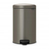 Coș cu pedală Brabantia NewIcon 649042, 20 l, închidere lină, bază antiderapantă, gri