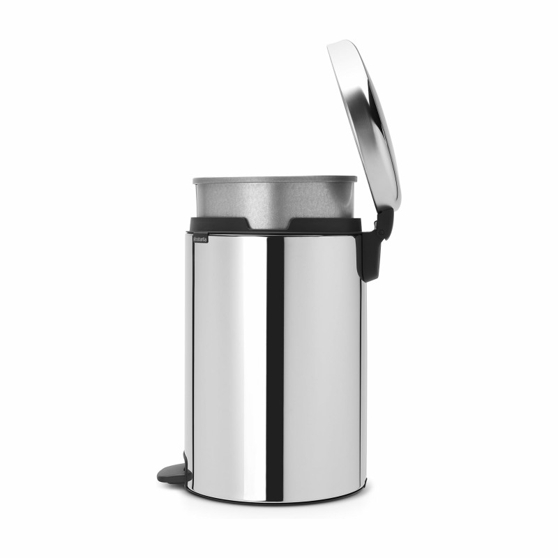 Cos de gunoi cu pedala Brabantia NewIcon 649048, 20 L, Inchidere lina, Baza antiderapanta, Cos interior metalic, Inox