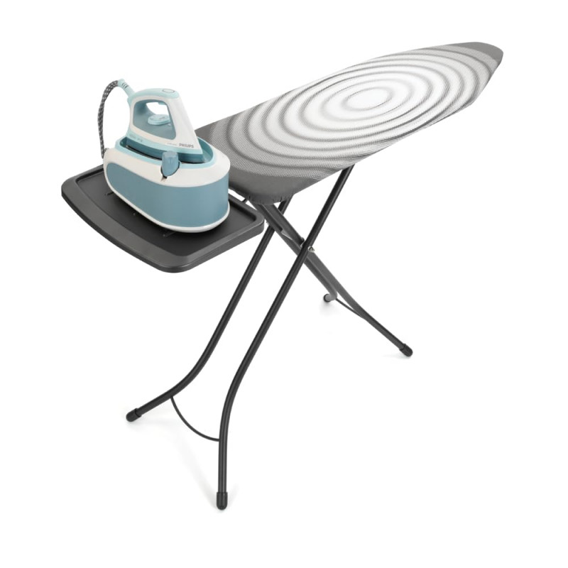 Masa de calcat Brabantia C 1003375, 124x45 cm, 7 pozitii de reglare, Suport generator de abur, Gri / Alb
