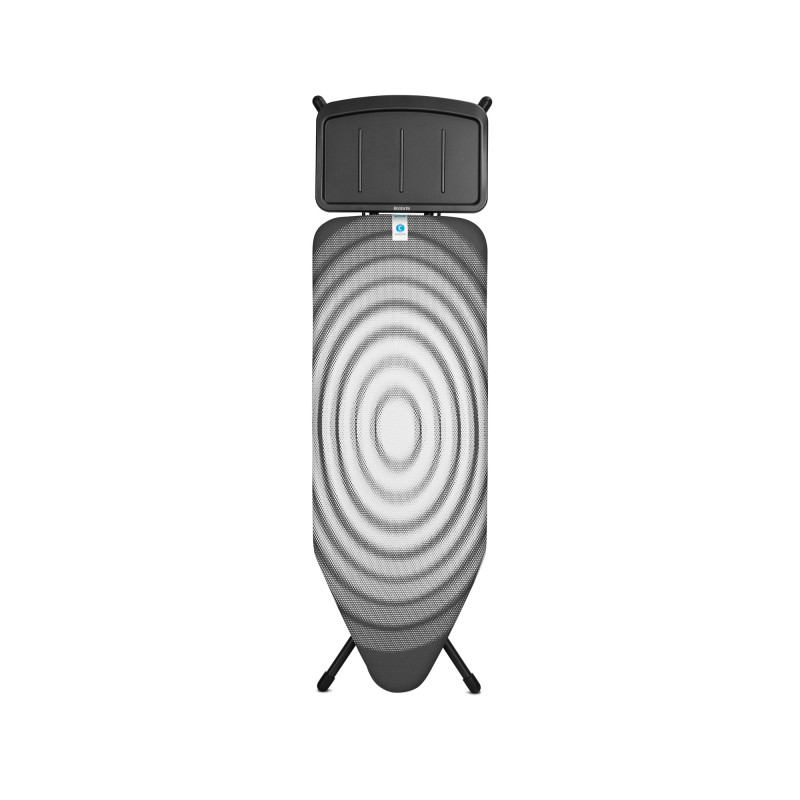 Masa de calcat Brabantia C 1003375, 124x45 cm, 7 pozitii de reglare, Suport generator de abur, Gri / Alb