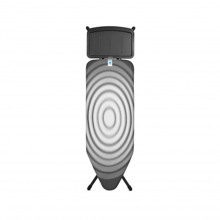 Masa de calcat Brabantia C 1003375, 124x45 cm, 7 pozitii de reglare, Suport generator de abur, Gri / Alb