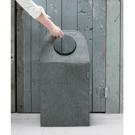 Cos de rufe Brabantia 1001094, 55 L, Fund solid si detasabil, Manere magnetice, Negru