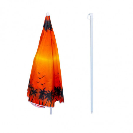Umbrela de plaja Muhler U5037 651449, 180x180 cm, Fara suport, Brat rabatabil, 8 spițe, Multicolor