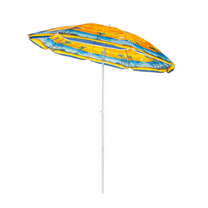 Umbrela de plaja Muhler U5037 651449, 180x180 cm, Fara suport, Brat rabatabil, 8 spițe, Multicolor