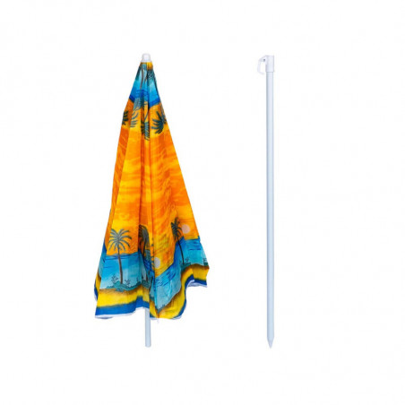 Umbrela de plaja Muhler U5037 651449, 180x180 cm, Fara suport, Brat rabatabil, 8 spițe, Multicolor
