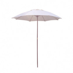 Umbrela de gradina MUHLER UW-2057 651487, 2 m, 8 spite de bambus, Alb