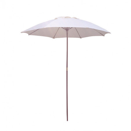 Umbrela de gradina MUHLER UW-2057 651487, 2 m, 8 spite de bambus, Alb