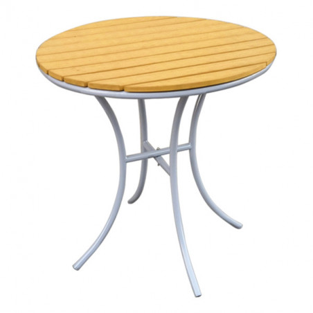 Masa bistro Muhler Polywood 1000799, 70x72 cm, Potrivita pentru exterior, Gri/Maro