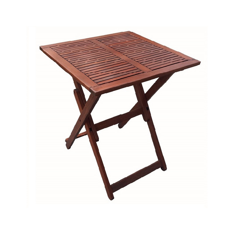 Set de grădină Kreta Muhler Meranti 1001746, 3 piese, Lemn Meranti/Shorea, Pliabil, Roșu-maro