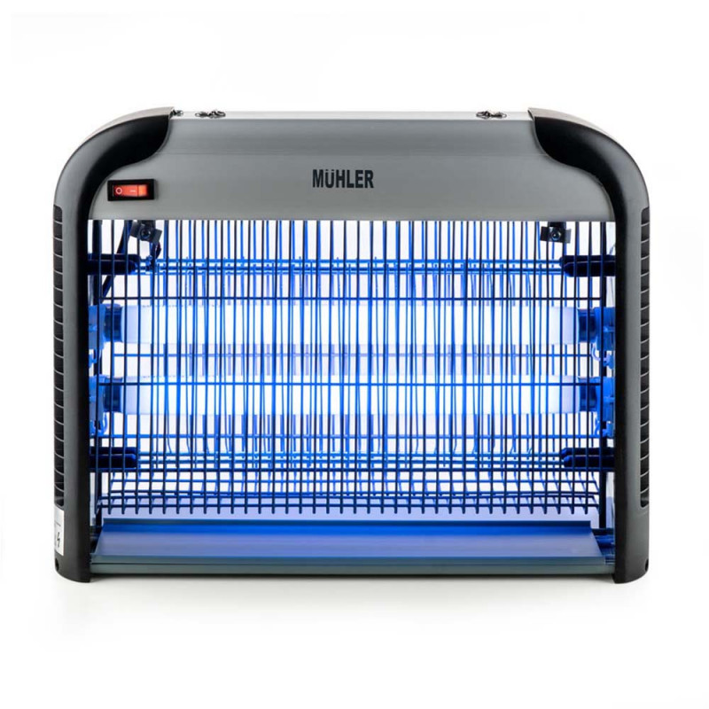 Lampa UVA pentru insecte Muhler MIK-60 1003953, 30W, 60 m², Sigura pentru oameni si animale, Tava detasabila, Negru/gri