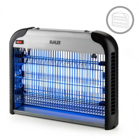 Lampa UVA pentru insecte Muhler MIK-60 1003953, 30W, 60 m², Sigura pentru oameni si animale, Tava detasabila, Negru/gri