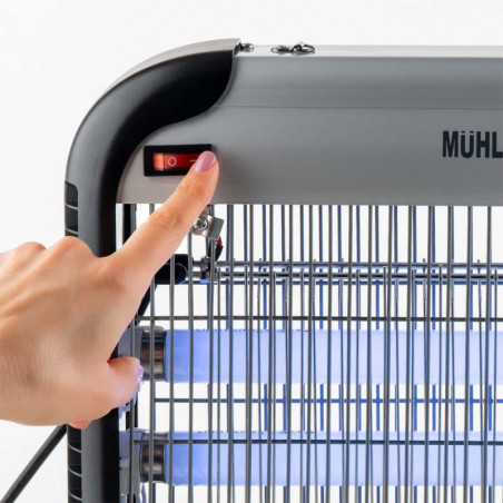 Lampa UVA pentru insecte Muhler MIK-60 1003953, 30W, 60 m², Sigura pentru oameni si animale, Tava detasabila, Negru/gri
