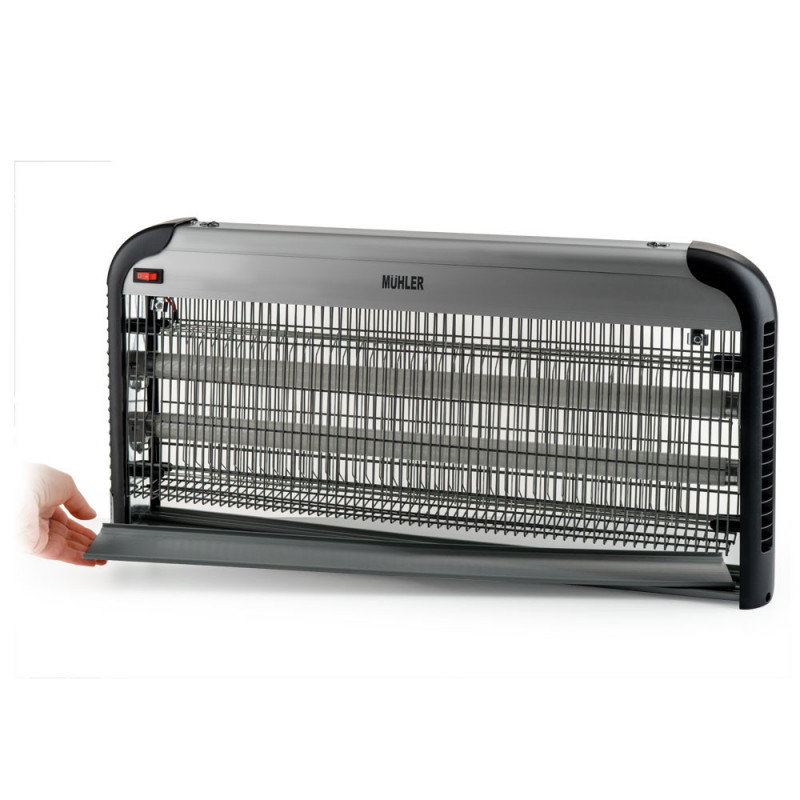 Lampa UVA pentru insecte Muhler MIK-100 1003954, 40W, 100 m², Sigura pentru oameni si animale, Functionare silentioasa, Negru/gri