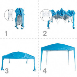 Cort pliabil Muhler 1006066, 3x3 m, 2.4 m inaltime, POP UP, Albastru