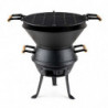 Gratar din fonta Muhler 1008592, Ø37 cm, Carbune, Reglabil, Control flux de aer, Negru