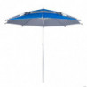 Umbrela de plaja Muhler 22511008629, Ø190 cm, Inaltime 203 cm, 8 spite din fibră de sticla, Inclinare reglabilă, protecție UV UPF 50+, Albastru