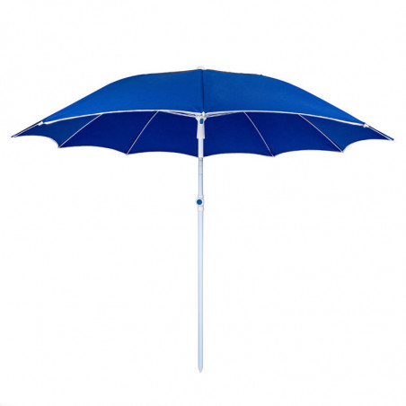 Umbrela de plaja MUHLER 2117 1008638, Ø190 cm, 210 cm inaltime, 10 spite, Protectie UV UPF 50+, Albastru