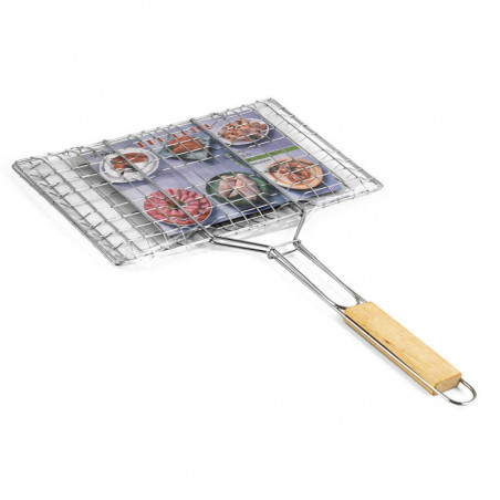 Gratar cu manere Muhler 1001837N, 32x19x47.5 cm, Maner din lemn, Inox