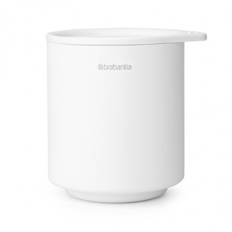Cutie depozitare baie Brabantia MindSet Mineral 1005687, Baza antiderapanta, Finisaj mineral, Alb