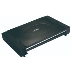Gratar electric cu capac Rosberg R51015M, 1800W, 35x22 cm, 12 nervuri tubulare, Tava pentru grasime, Negru