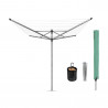 Suport exterior Brabantia Lift-O-Matic 1003466, 50 m, înălțime reglabilă, țeapă metalică pentru fixare în pământ, husă, sac cu agrafe, rezistent la coroziune, oțel inoxidabil