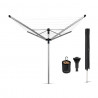 Suport de uscare Brabantia Lift-O-Matic Advance 90300253, 50 m, înălțime reglabilă, ancoră pentru beton, husă, sac cu agrafe, rezistent la coroziune, oțel inoxidabil