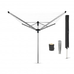 Uscator de rufe pentru exterior Brabantia Lift-O-Matic Advance 90300254, 50 m, Inaltime reglabila, Suport metalic, Husa, Geanta clesti, Rezistent la coroziune, Inox
