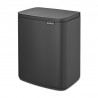 Cos de rufe Brabantia Bo Small 1006635, 12 L, Deschidere silentioasa si lina, Baza antiderapanta, Negru