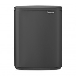 Cos de rufe Brabantia Bo Small 1006635, 12 L, Deschidere silentioasa si lina, Baza antiderapanta, Negru