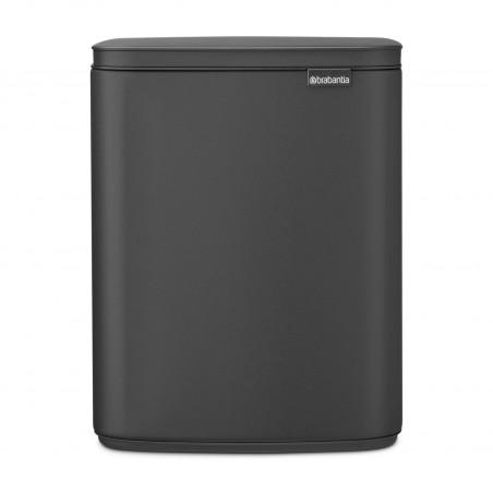 Cos de rufe Brabantia Bo Small 1006635, 12 L, Deschidere silentioasa si lina, Baza antiderapanta, Negru
