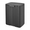Cos de rufe Brabantia Bo Small 1006635, 12 L, Deschidere silentioasa si lina, Baza antiderapanta, Negru