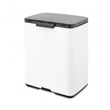 Cos de rufe Brabantia Bo Small 1006633, 12 L, Deschidere silentioasa si lina, Baza antiderapanta, Alb