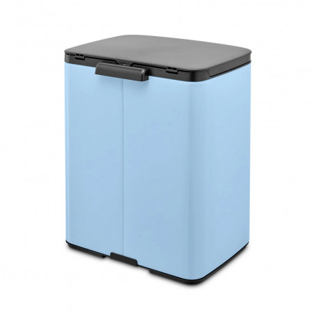Cos de gunoi Brabantia Bo Small 1006637, 12 L, Deschidere silentioasa si lina, Baza antiderapanta, Albastru deschis