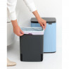 Cos de gunoi Brabantia Bo Small 1006637, 12 L, Deschidere silentioasa si lina, Baza antiderapanta, Albastru deschis