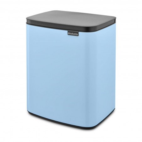 Cos de gunoi Brabantia Bo Small 1006637, 12 L, Deschidere silentioasa si lina, Baza antiderapanta, Albastru deschis