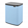 Cos de gunoi Brabantia Bo Small 1006637, 12 L, Deschidere silentioasa si lina, Baza antiderapanta, Albastru deschis